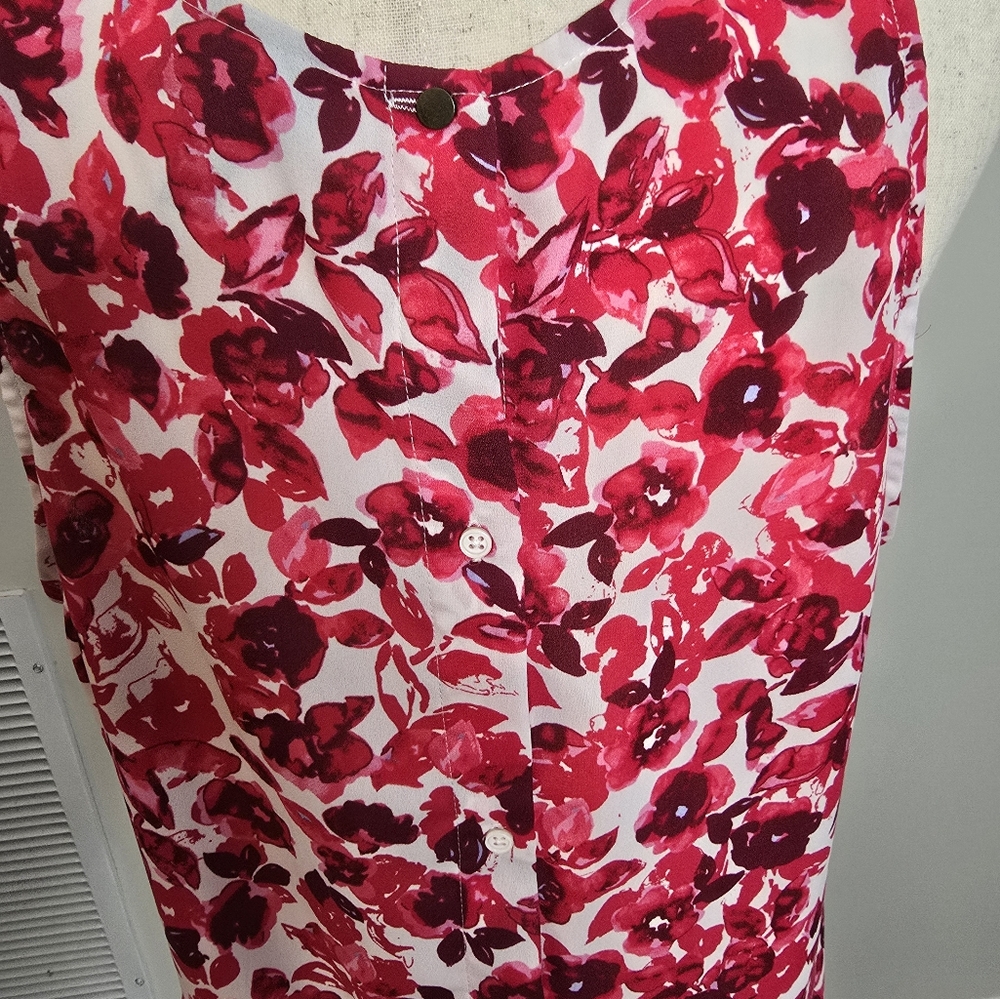 Who What Wear Red Floral Sleeveless Top  XL - Picture 5 of 8